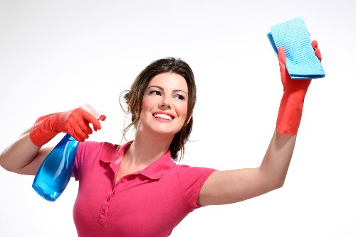 Commercial cleaning staff working in a modern office in Haringey
