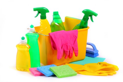 Living room tidy-up during domestic cleaning in Haringey